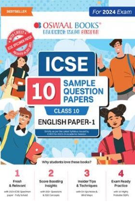 Oswaal ICSE 10 Sample Question Papers Class 10 English-1 For 2024 Board Exam (Based On The Latest CISCE/ICSE Specimen Paper)